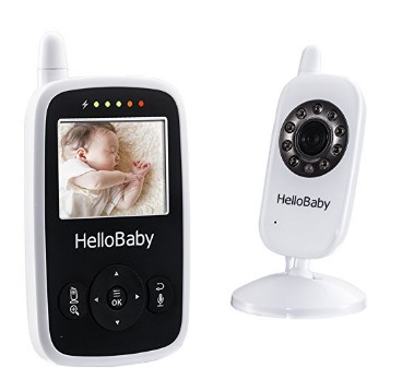 Hello Baby Wireless Video Baby Monitor with Digital Camera HB24, Night Vision Temperature Monitoring & 2 Way Talkback System, White