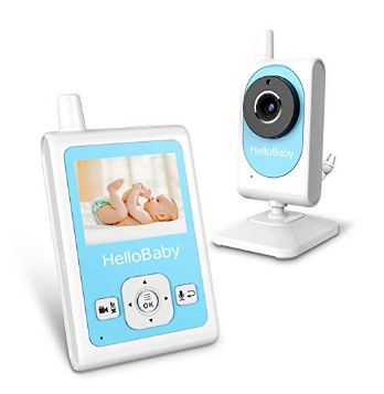 HelloBaby Wireless Video Baby Monitor with Motion Detection & Alarm, Video Recording, Night Vision Camera, Two-Way Talk Audio, Temperature Monitoring and Long Transmission Range